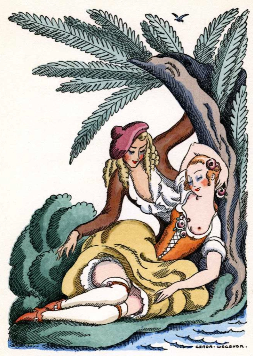 Illustrazione del libro di Jean de La Fontaine's - Les Troqueurs